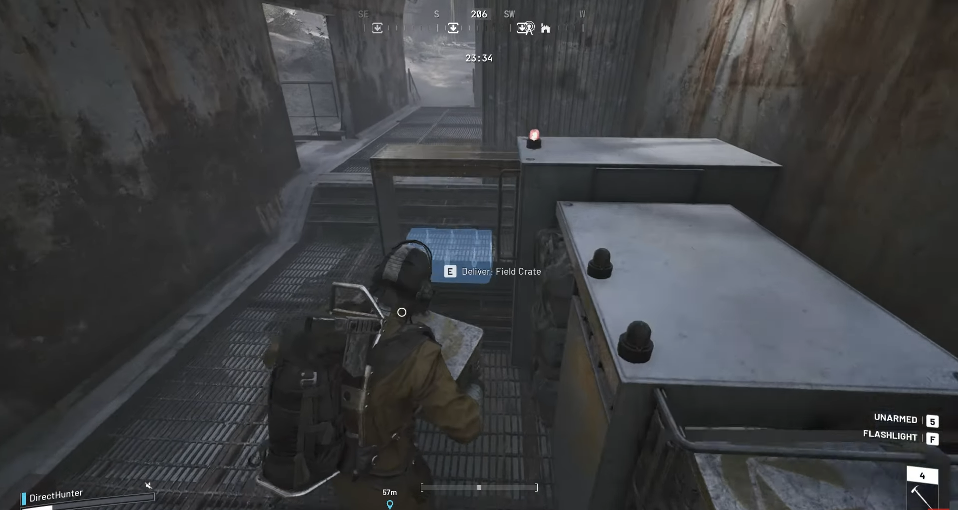 Delivering the Field Crate at the Depot to complete quest