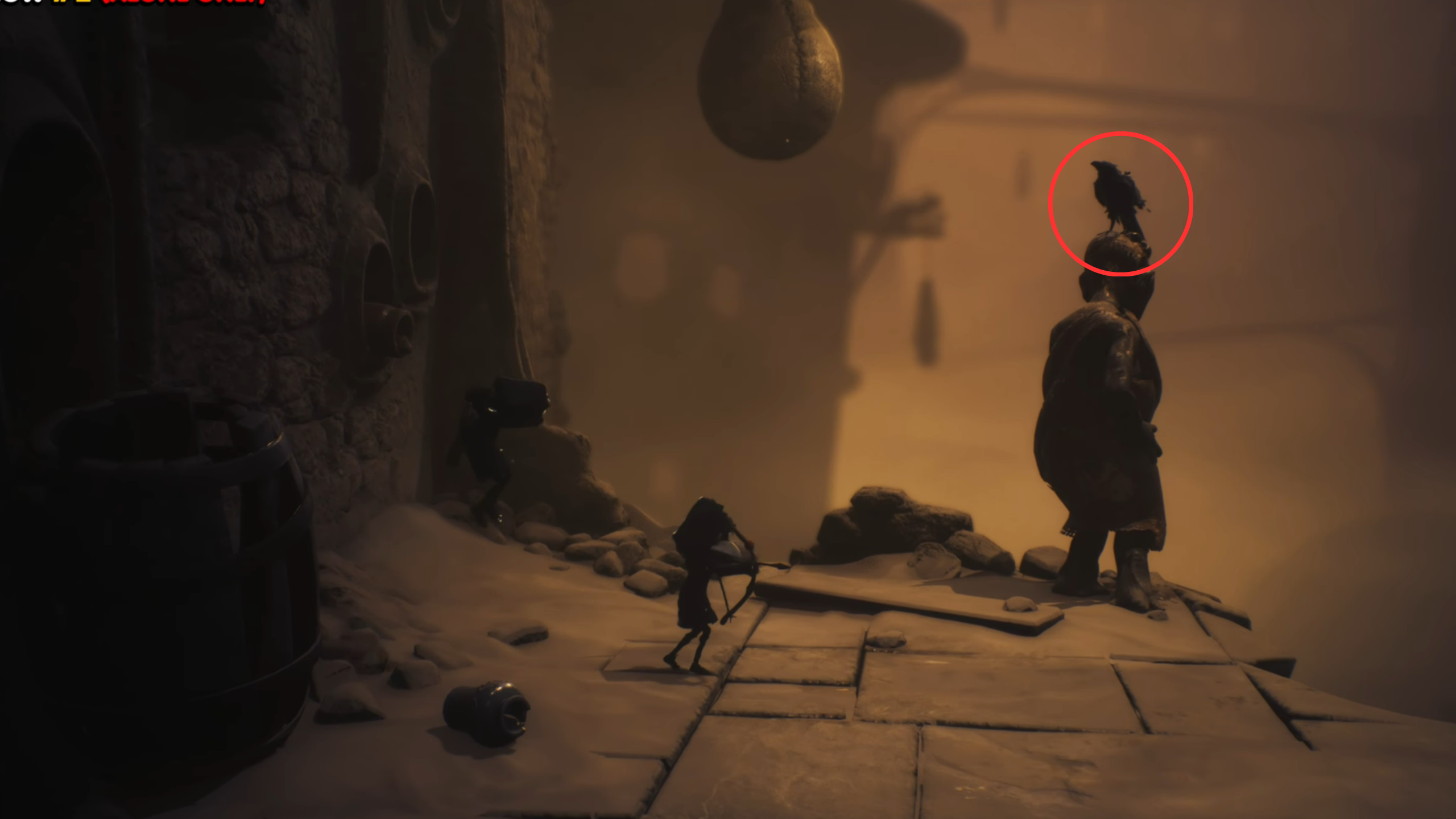 Second crow location in Necropolis chapter of Little Nightmares 3